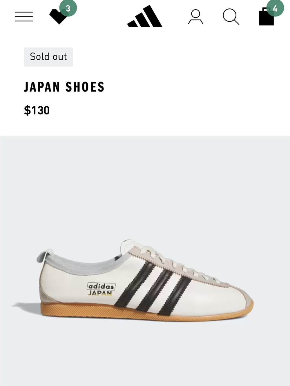 Adidas JAPAN SHOES size M 6.5 / W 7.5  New in box. SOLD OUT